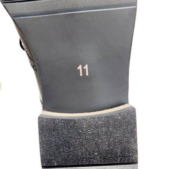 Mens Heez Black Leather Brogue Dress Shoes Size 11 New - Picture 4 of 14